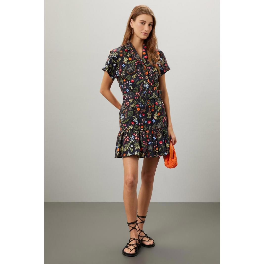 Hutch Peach Black Dress Size L